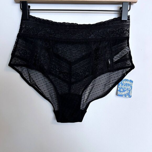 Free People High Waist Black Lace Briefs Undies - Picture 1 of 5